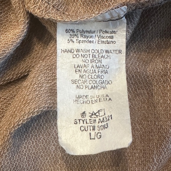 Raglan Long Sleeve Varsity‎ Striped Top Charcoal & Mocha - Picture 9 of 10